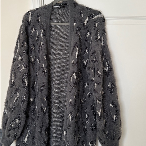 INC International Concepts Fuzzy Gray Sweater - Picture 2 of 5